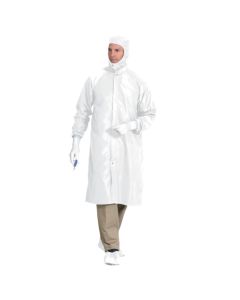 Reusable Polyester Cleanroom Frocks with Snap Closure - Blue