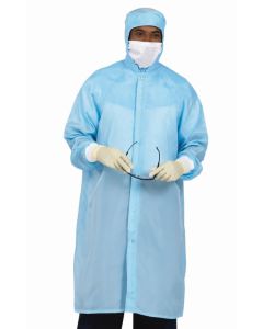 Cleanroom Polyester Frock with Zipper and Lower Snap