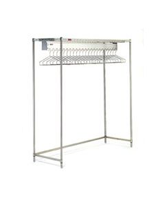 Cleanroom Gowning Rack with Wire Shelving Components - Hanger Slots