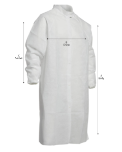 AlphaPro GenPro Frocks with: Raglan Sleeve, Elastic Wrist, Snap Close