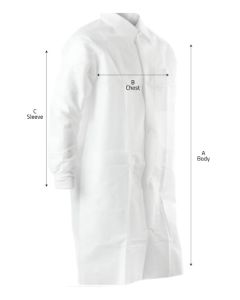AlphaGuard Elastic Wrist Lab Coats (White)