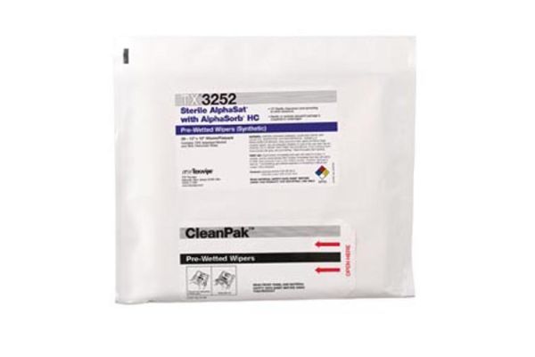 TX3252 Texwipe Sterile AlphaSat Cleanroom Wipers 70% IPA 