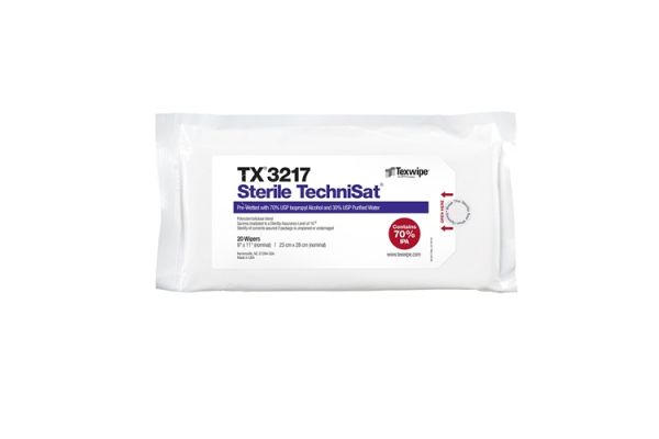 TX3217 Texwipe Sterile TechniSat 9"x11" Cleanroom Wipers 70% IPA