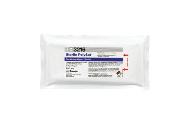 TX3216 Texwipe Sterile PolySat 9"x11" Cleanroom Wipers 70% IPA