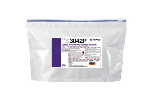 TX3042P Texwipe Sterile Vertex 12"x12" Cleanroom Wipers 70% IPA