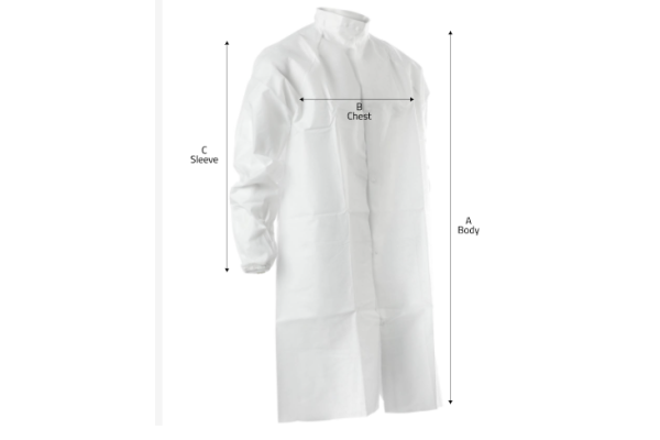 AlphaPro AlphaGuard Frocks with: Reglan Sleeves, Elestic Wrist, Snap close