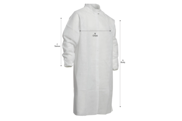AlphaPro GenPro Frocks with: Raglan Sleeve, Elastic Wrist, Snap Close