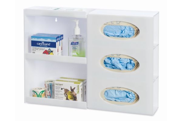 Glove Dispenser with Shelving