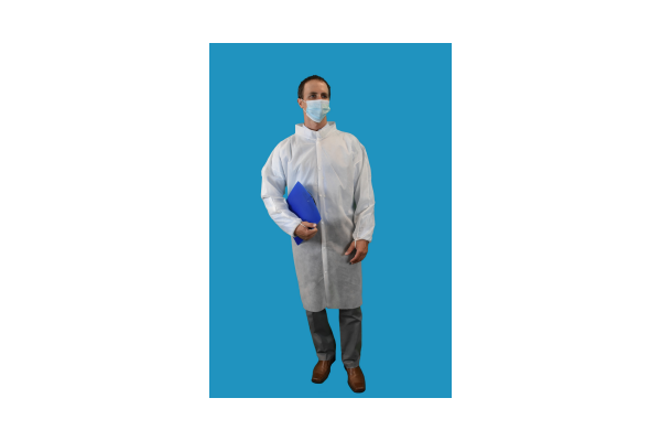 Keystone SMS White Frock,  no pocket, elastic wrist & mandarin collar