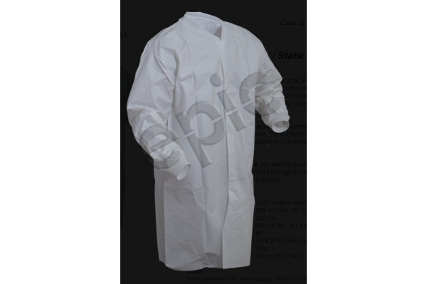 White microporous cleanroom frock,